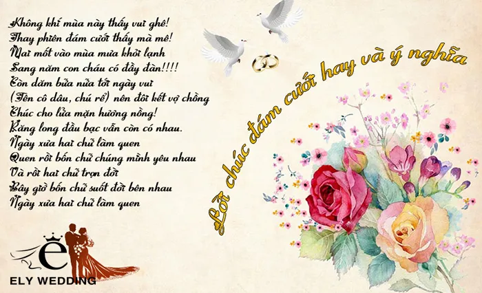 Lời chúc mừng đám cưới anh chị hay và ý nghĩa