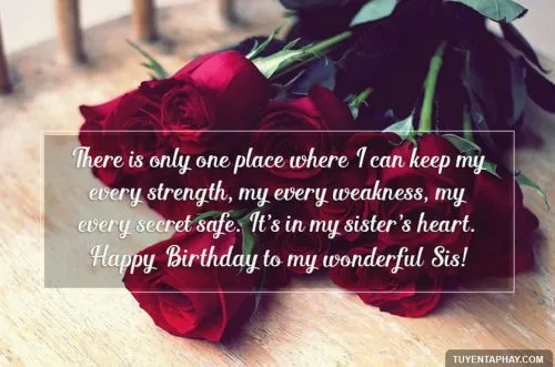 Hình ảnh chúc mừng sinh nhật chị gái kèm lời chúc tiếng Anh