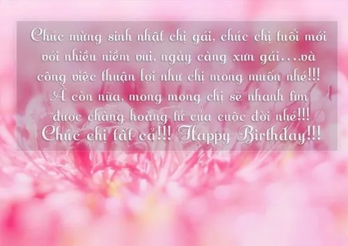 Mẫu hình ảnh chúc mừng sinh nhật chị gái rực rỡ