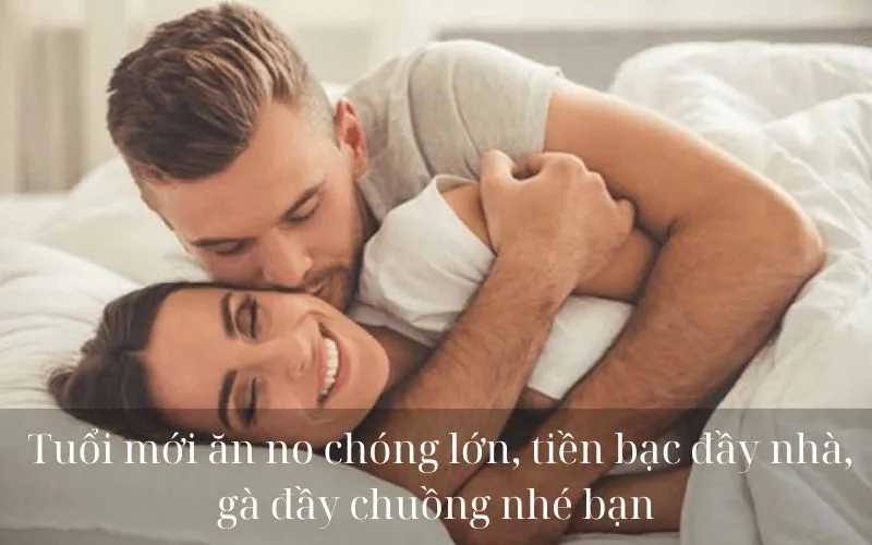 Tuổi mới ăn no chóng lớn, tiền bạc đầy nhà, gà đầy chuồng nhé bạn