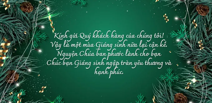 Lời chúc chân thành gửi tới khách hàng thể hiện sự tri ân của doanh nghiệp