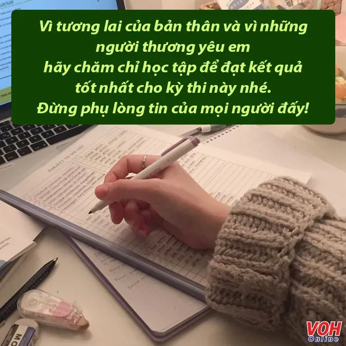 Lời chúc ngọt ngào từ người yêu giúp xua tan mệt mỏi trong những ngày ôn thi