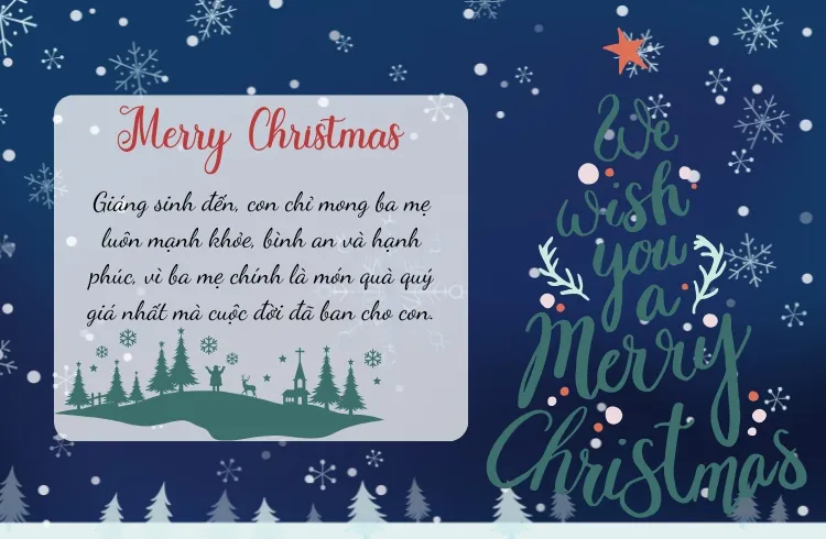 Lời chúc Giáng sinh hay ngắn gọn cho cha mẹ kính yêu