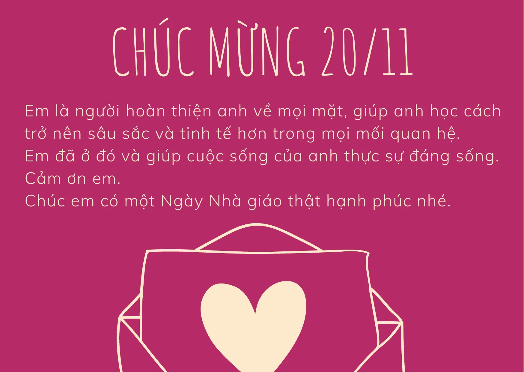 Nhân ngày lễ Hiến chương, bạn hãy nhớ gửi tặng người yêu những lời chúc ngọt ngào nếu họ là thầy cô giáo