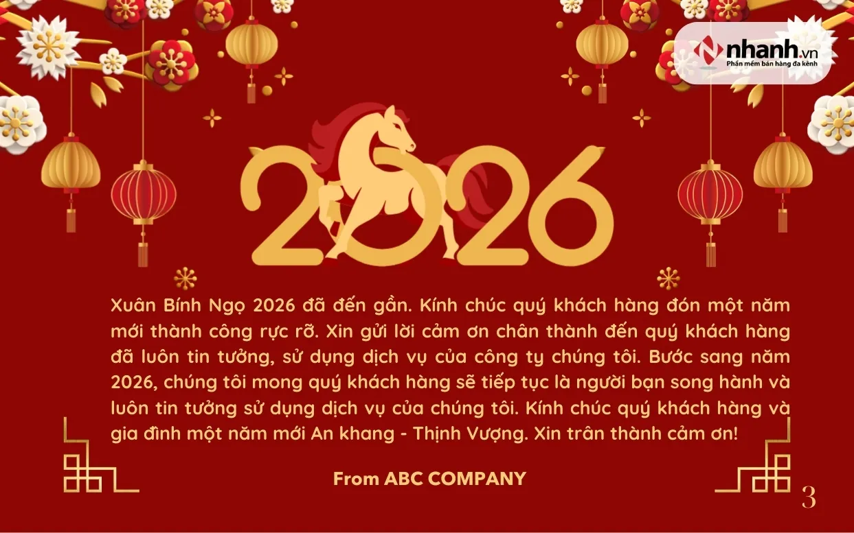Mẫu thiệp chúc Tết với những lời chúc khách hàng hay nhất dành cho năm 2026