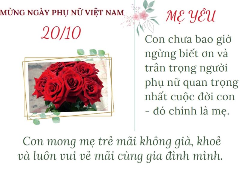 Những Lời Chúc Dành Cho Mẹ Ý Nghĩa Và Cảm Động Nhất Nhân Ngày 20-10