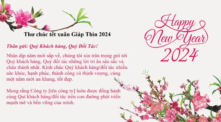 Lời chúc Tết Giáp Thìn 2024 mang lại tài lộc và may mắn cho doanh nghiệp