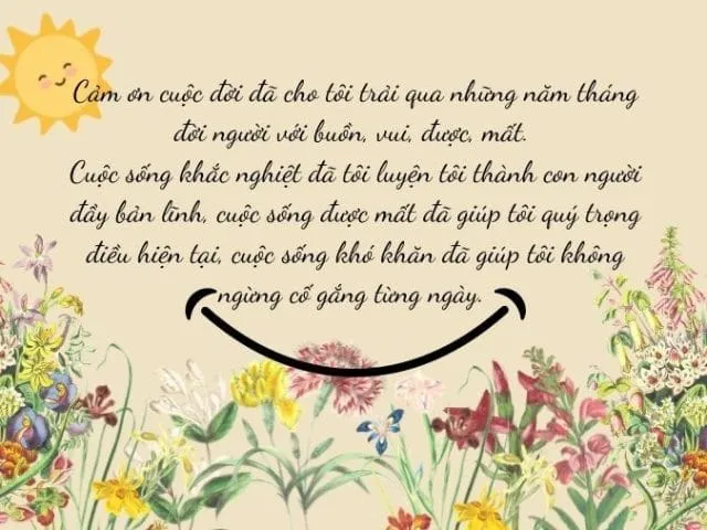 Những dòng trạng thái hay về lòng biết ơn cuộc sống tươi đẹp