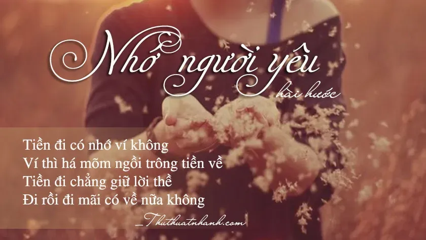 Stt nhớ người yêu hài hước giúp xua tan căng thẳng