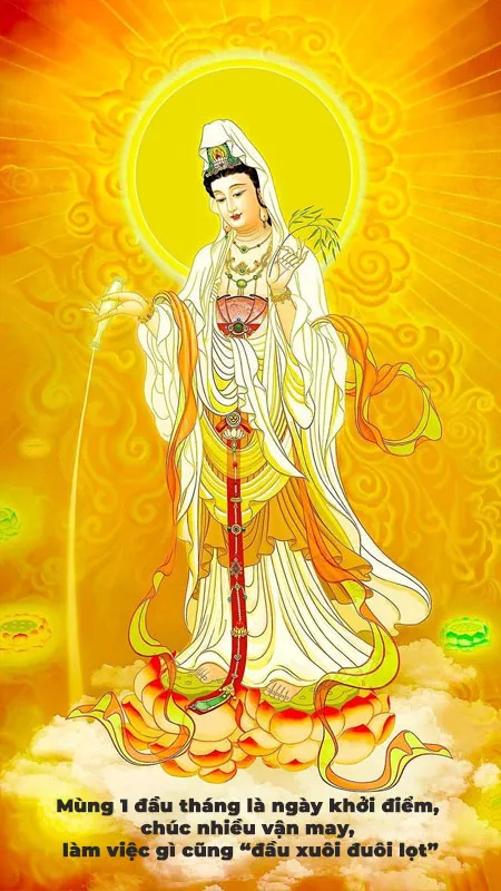 Hình ảnh lời chúc đầu tháng với Bồ Tát Địa Tạng