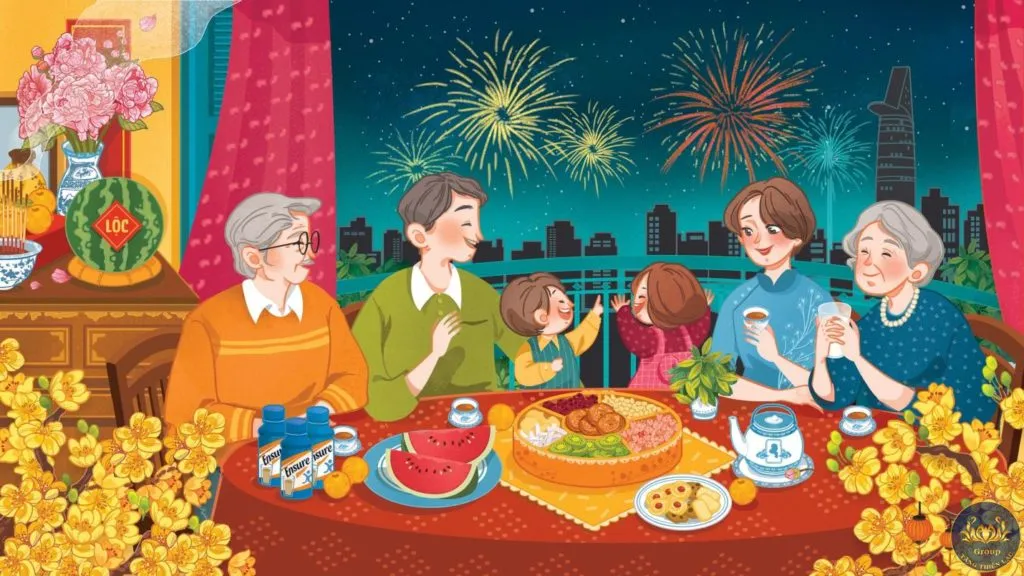 Lời chúc tết chân thành kết nối tình cảm giữa các thành viên trong gia đình và bạn bè thân thiết