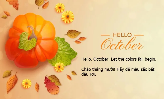 Stt chào tháng 10 bằng tiếng Anh