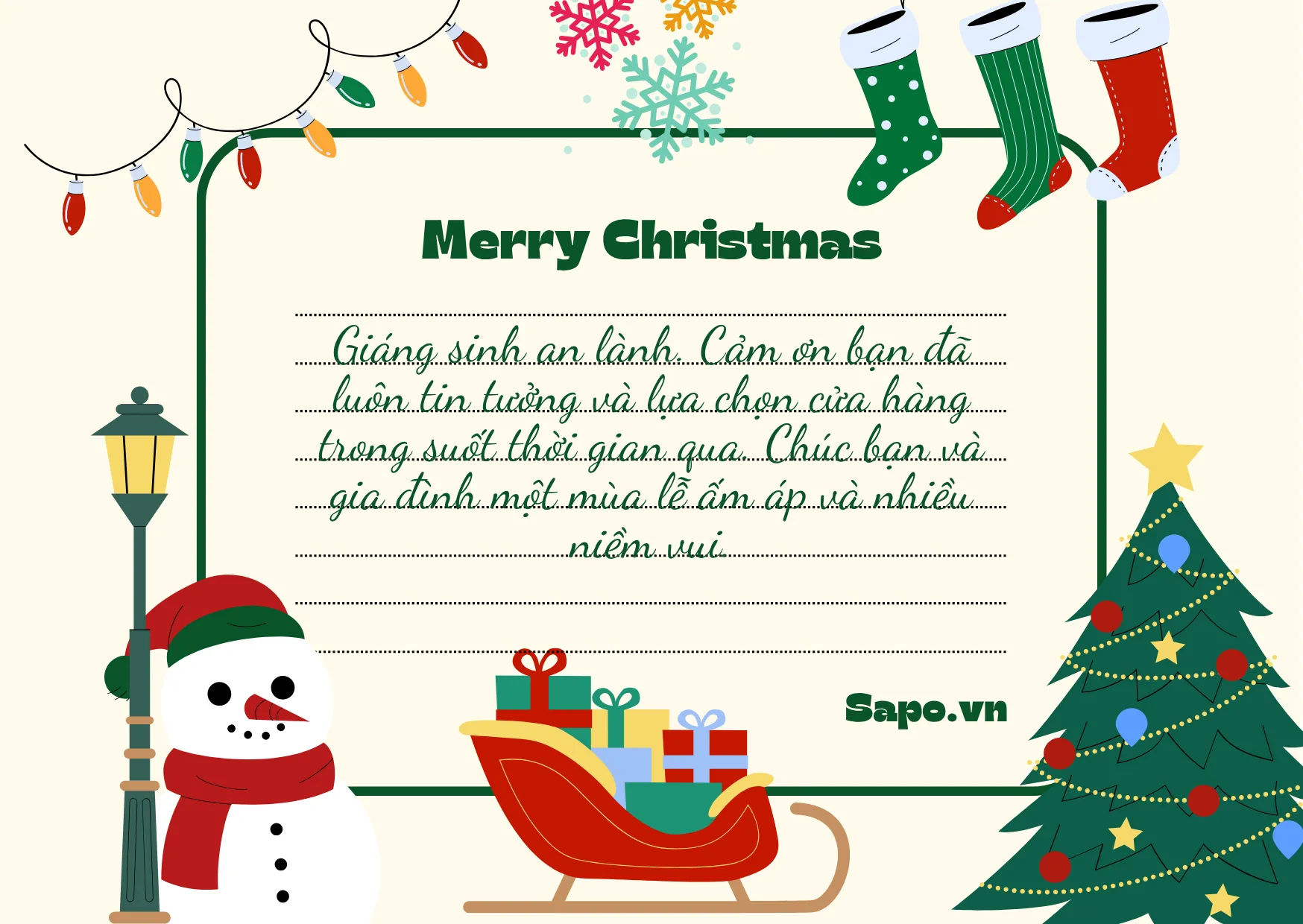 Mẫu thiệp chúc mừng Giáng sinh sang trọng cho đối tác doanh nghiệp