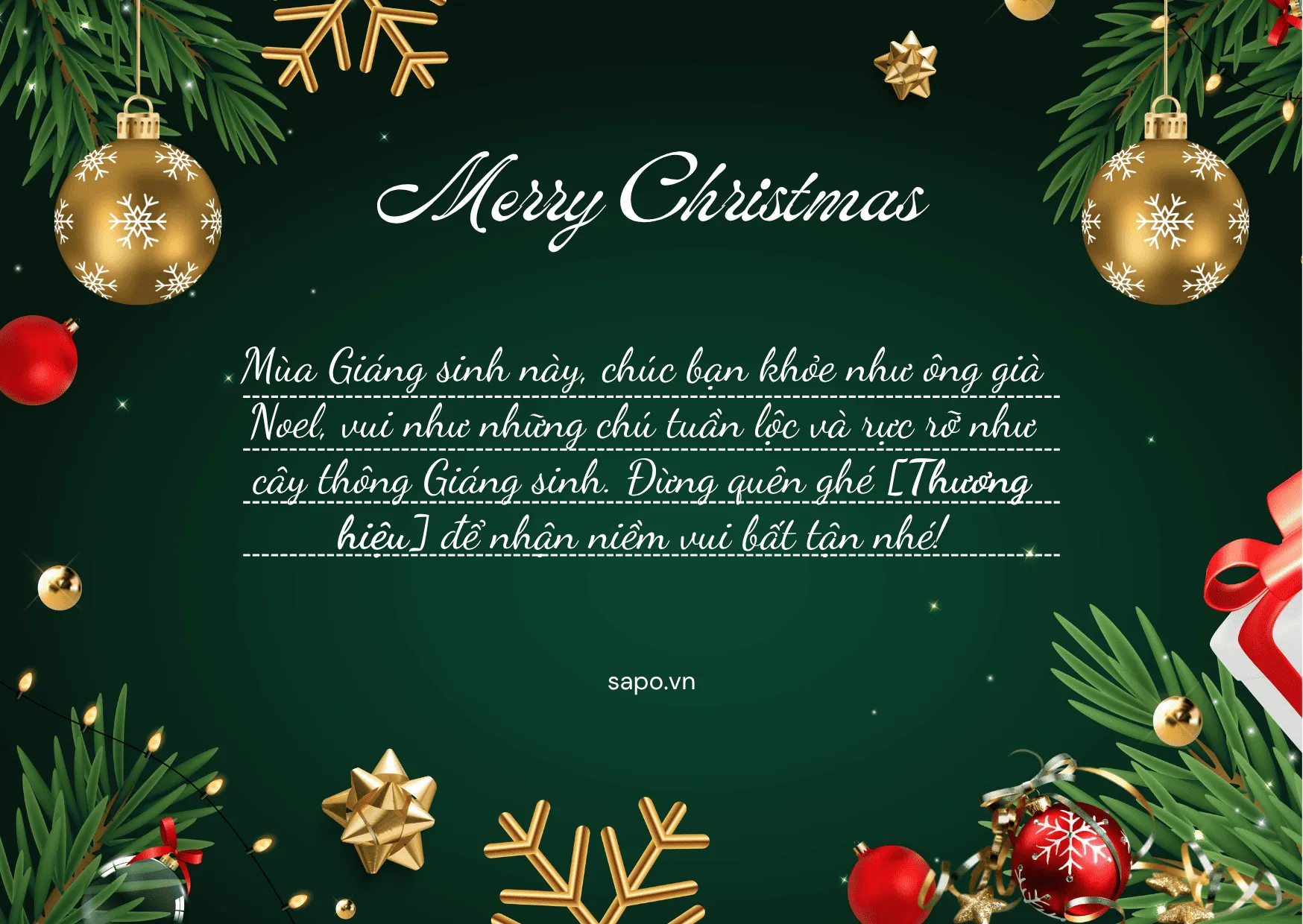 Hình ảnh lời chúc Giáng sinh mang thông điệp an lành và thịnh vượng