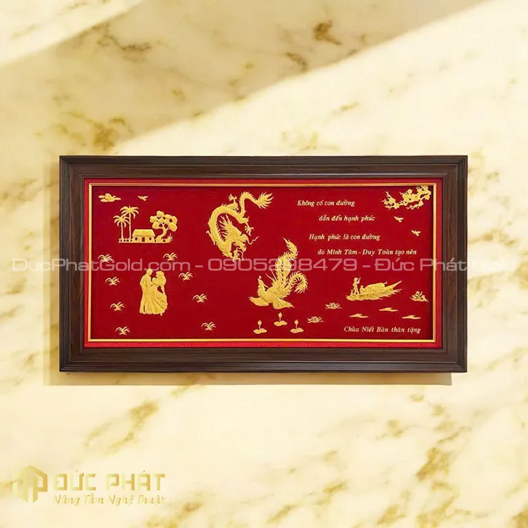 Tác phẩm Long Phụng Trình Tường chế tác theo yêu cầu mang đậm nét văn hóa truyền thống và sự sang quý