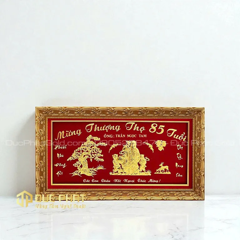 Tranh quà mừng Thọ 85 tuổi cụ ông chế tác riêng biệt