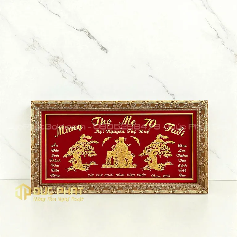 Tranh mừng Thọ MẸ 70 tuổi chế tác theo yêu cầu riêng