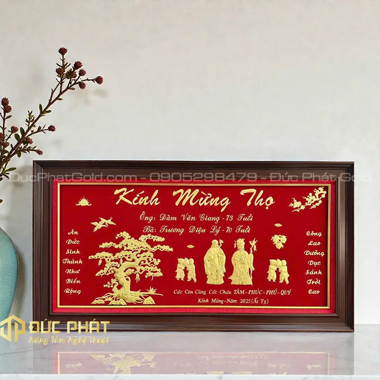 Tranh mừng Thọ Ông Bà ngày Tết thiết kế riêng cho gia đình