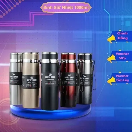 Bình giữ nhiệt 1000ml cao cấp cho sinh viên đi học xa nhà tiện lợi