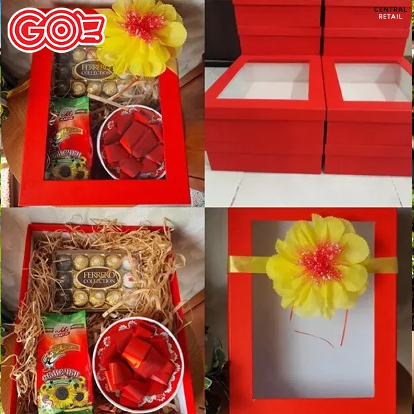 Hoàn thiện hộp quà Tết trang nhã với phụ kiện nơ và thiệp 2026