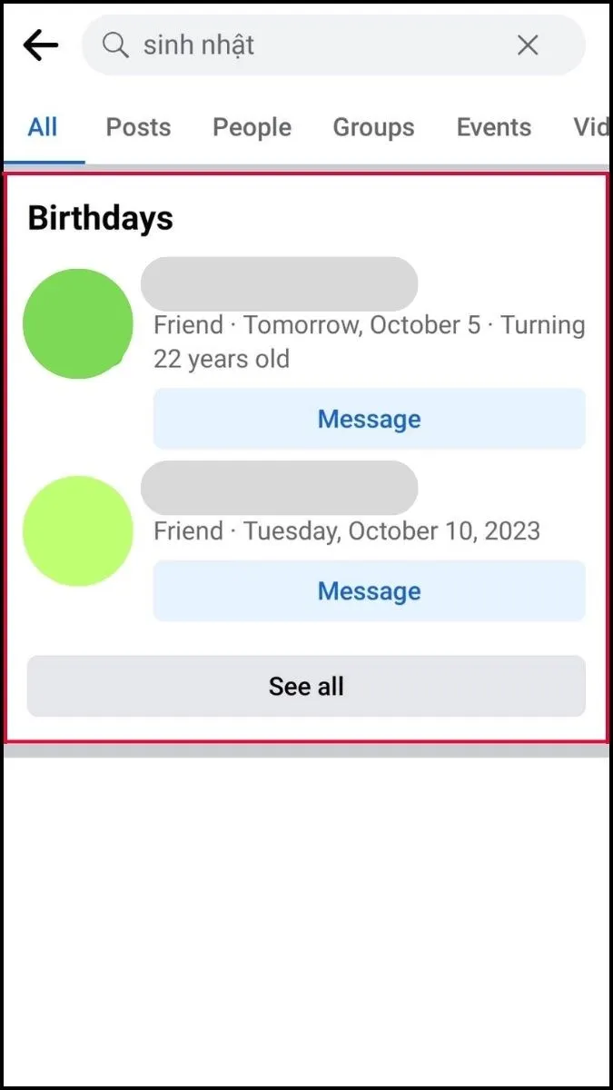 Trường hợp 2: Tìm kiếm từ khóa