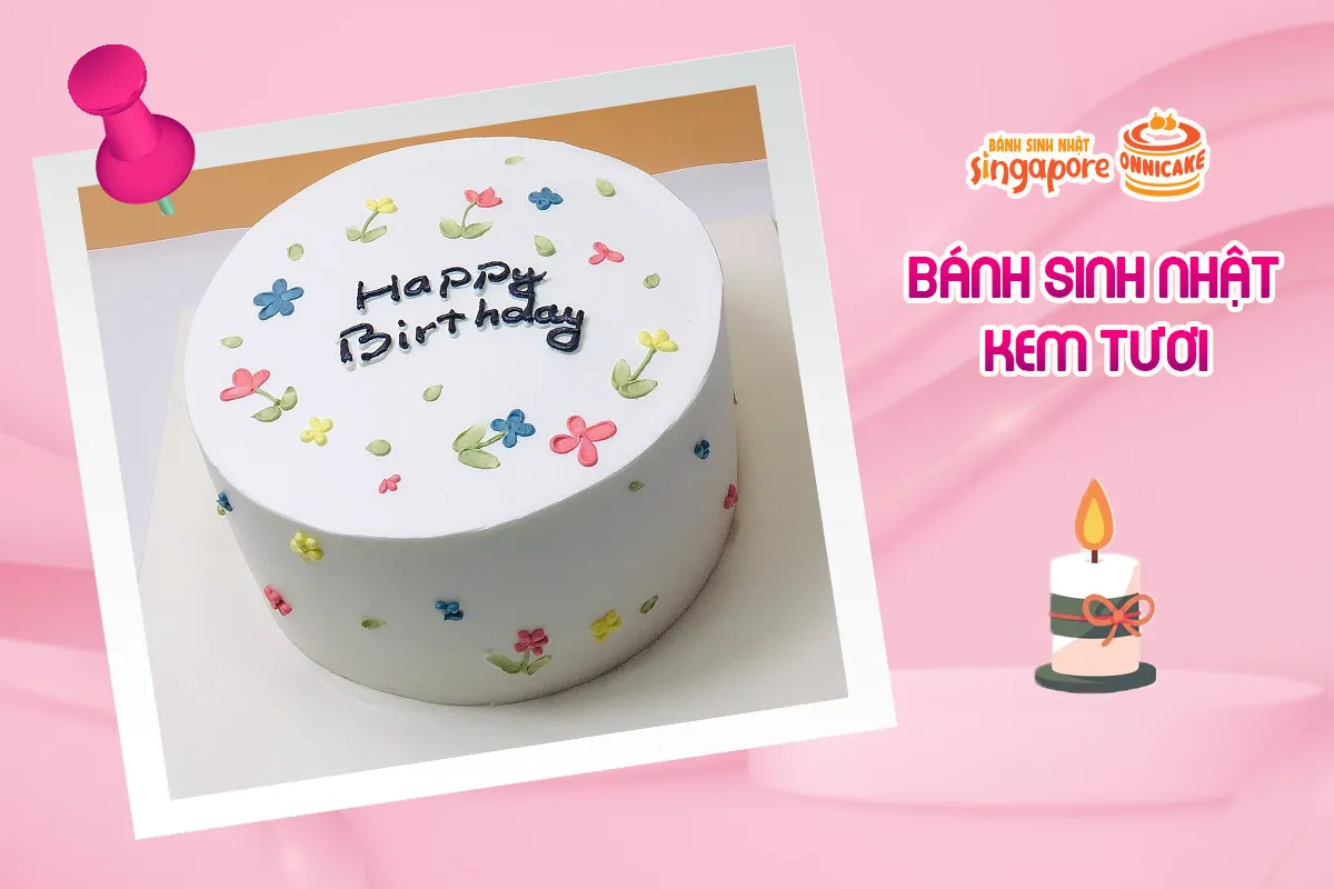 Mẫu bánh kem tươi truyền thống với trang trí hoa tươi nghệ thuật năm 2026