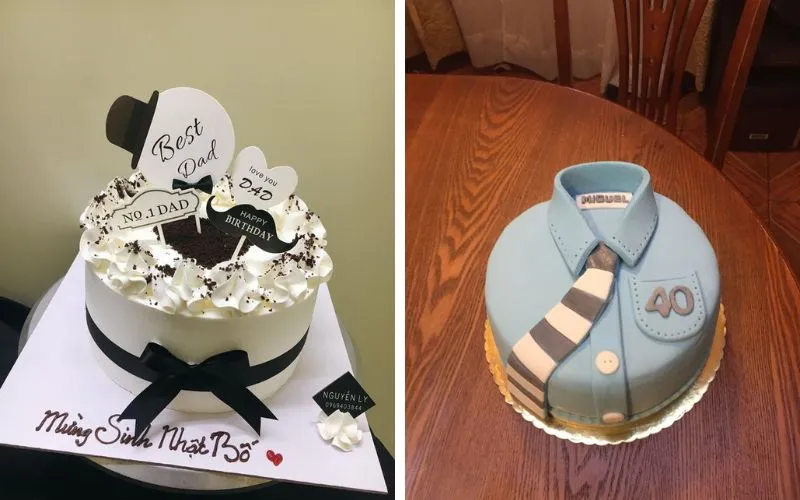 Mẫu bánh sinh nhật tặng bố đam mê bóng đá với họa tiết quả bóng và sân cỏ