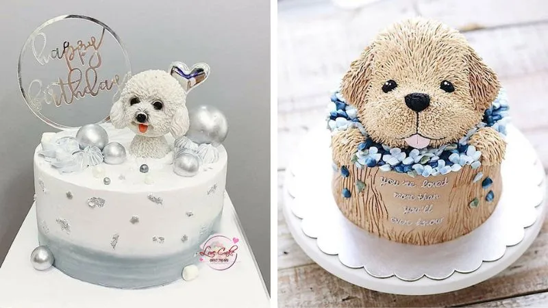 Bánh sinh nhật con chó lông xù