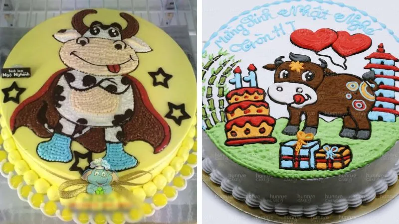 Bánh con trâu phong cách minimalist với tone màu nhẹ nhàng