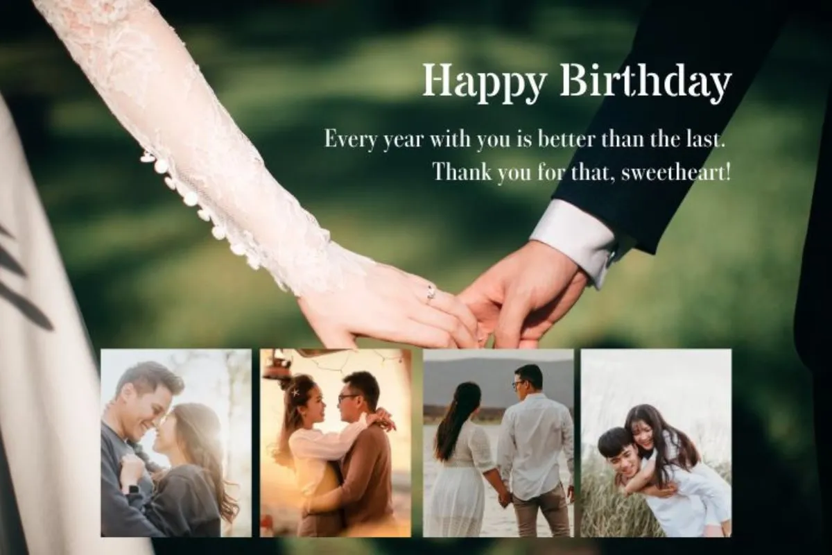 Mẫu thiệp chúc mừng sinh nhật vợ yêu thiết kế sang trọng với gam màu hồng pastel