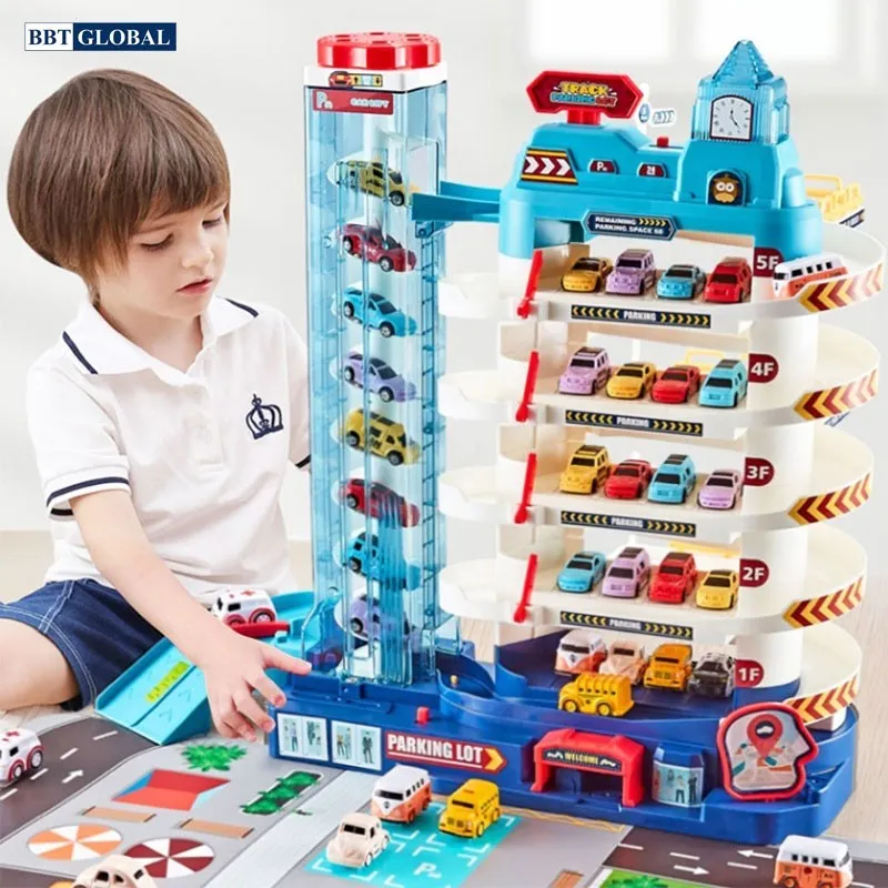 Mô hình Garage ô tô tự động 5 tầng hiện đại cho bé
