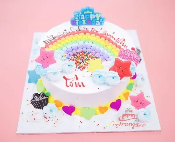 Bánh kem bảy sắc cầu vồng phong cách tối giản đầy cuốn hút