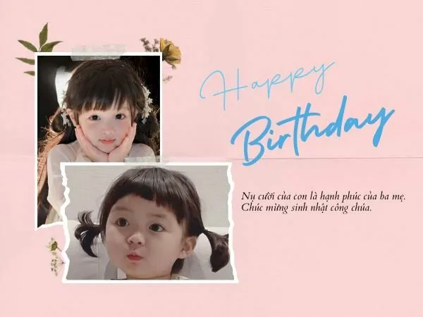 Hình ảnh chúc mừng sinh nhật con gái yêu dễ thương kèm lời chúc