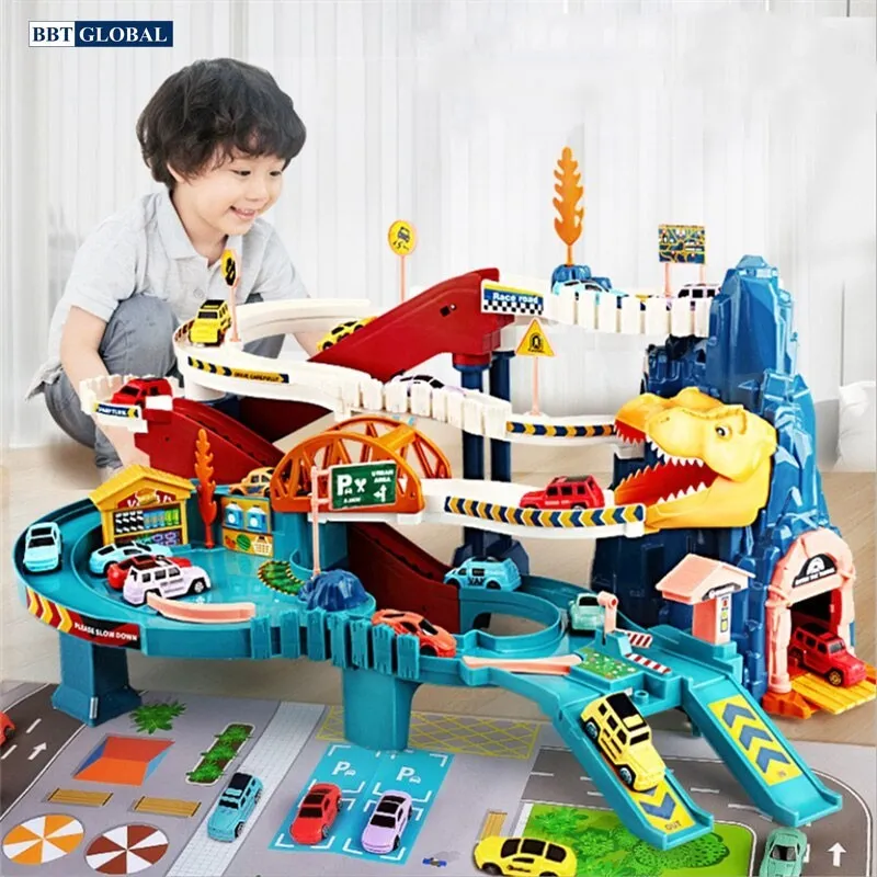 Mô hình đường đua hầm khủng long dành cho bé trai hiếu động