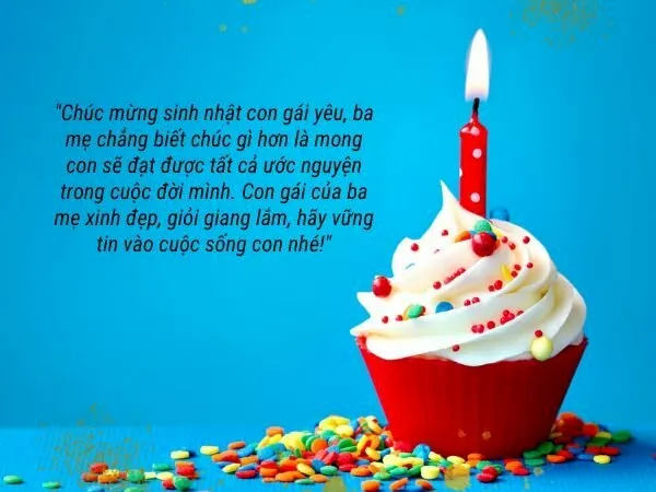 Hình ảnh chúc mừng sinh nhật con gái kèm lời chúc ý nghĩa