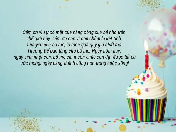 Hình ảnh chúc mừng sinh nhật con gái với lời chúc hay nhất