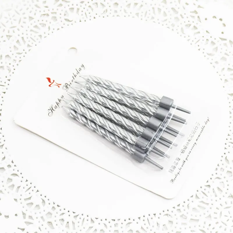 Nến sinh nhật nhũ bạc 8cm