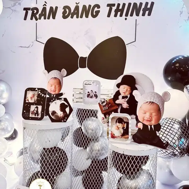 Trang trí thôi nôi bé Trần Đăng Thịnh chủ đề linh vật