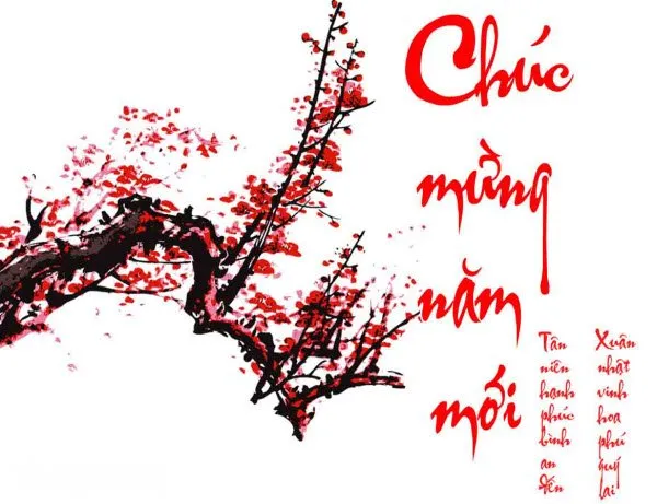 Thư pháp chúc mừng năm mới hiện đại