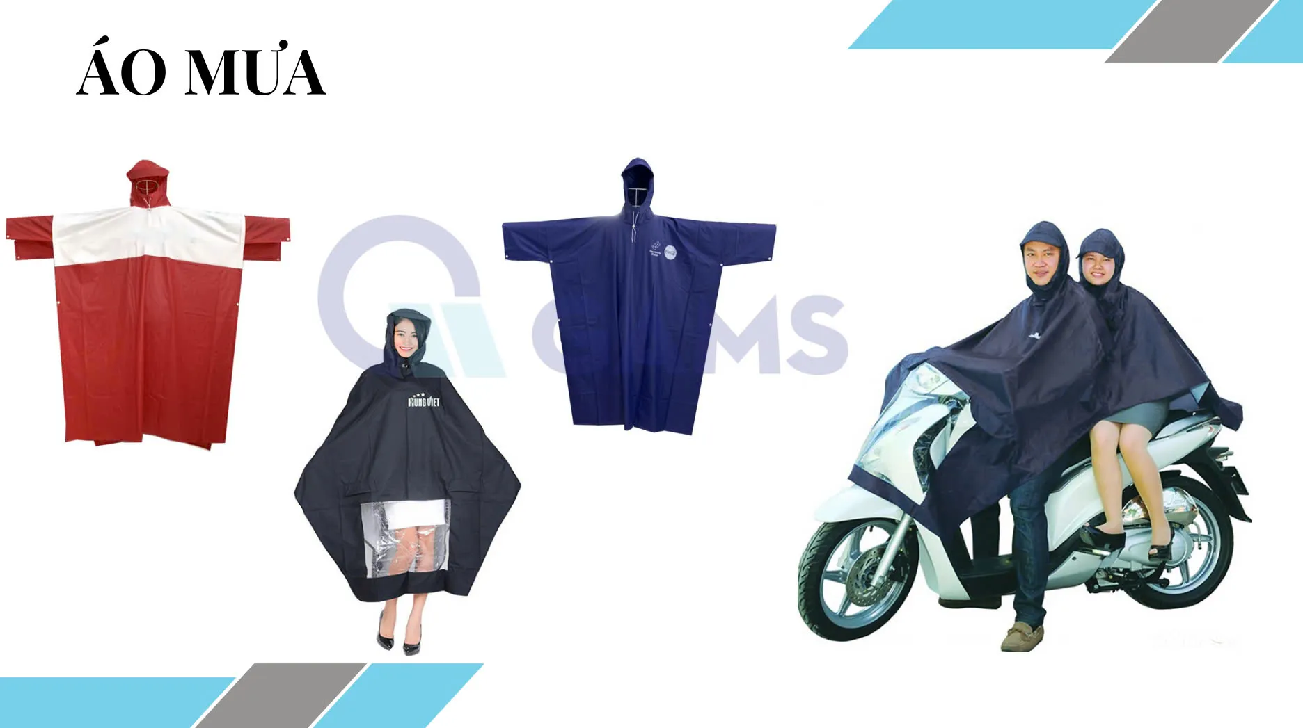 Áo mưa và nón bảo hiểm quảng cáo