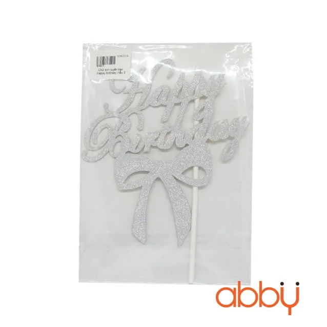 Nến chữ kim tuyến bạc Happy Birthday mẫu 2