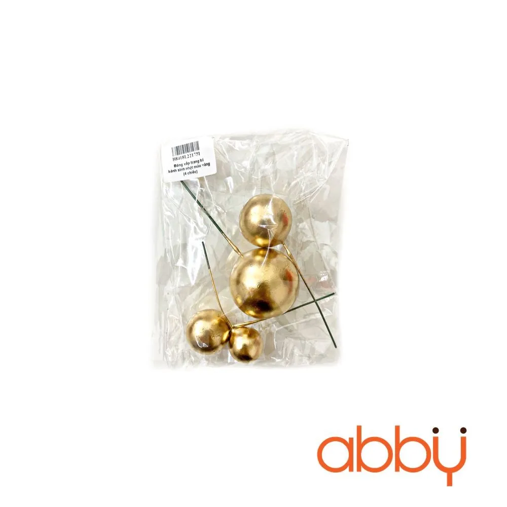 Bóng xốp trang trí bánh sinh nhật màu vàng (4 chiếc)