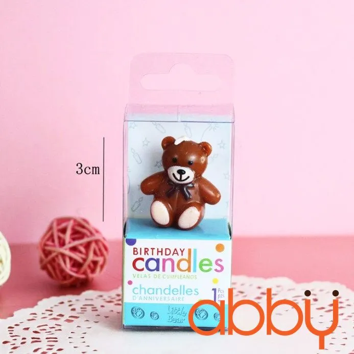 Nến sinh nhật hình chú gấu nâu