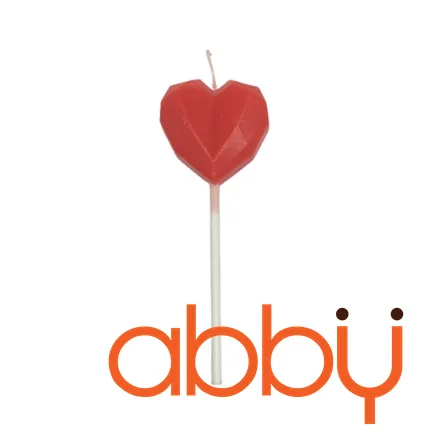 Nến sinh nhật hình trái tim đỏ