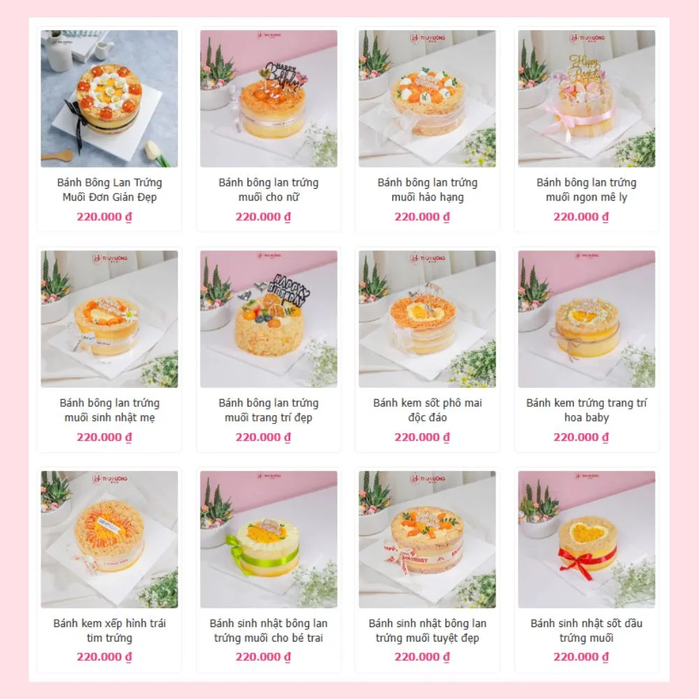 Mẫu bánh bông lan trứng muối ngon Hà Nội