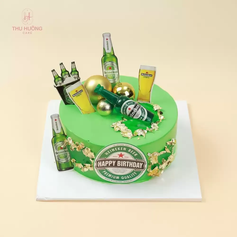 Bánh sinh nhật chủ đề bia Heineken