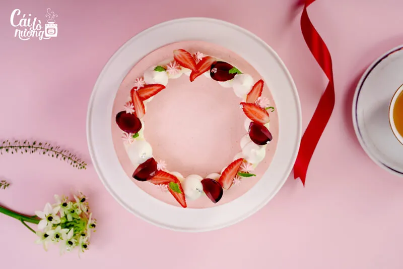 Bánh sinh nhật Mousse ổi hồng chanh dây thanh mát cho mùa hè