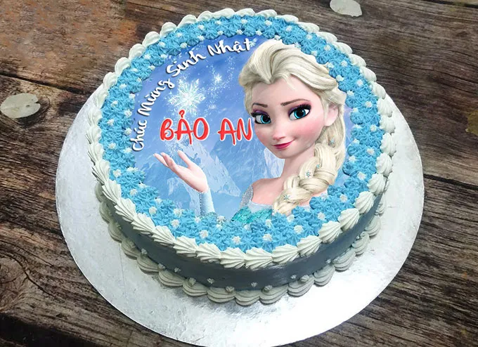 Mẫu bánh kem in hình Elsa chất lượng cao 2026
