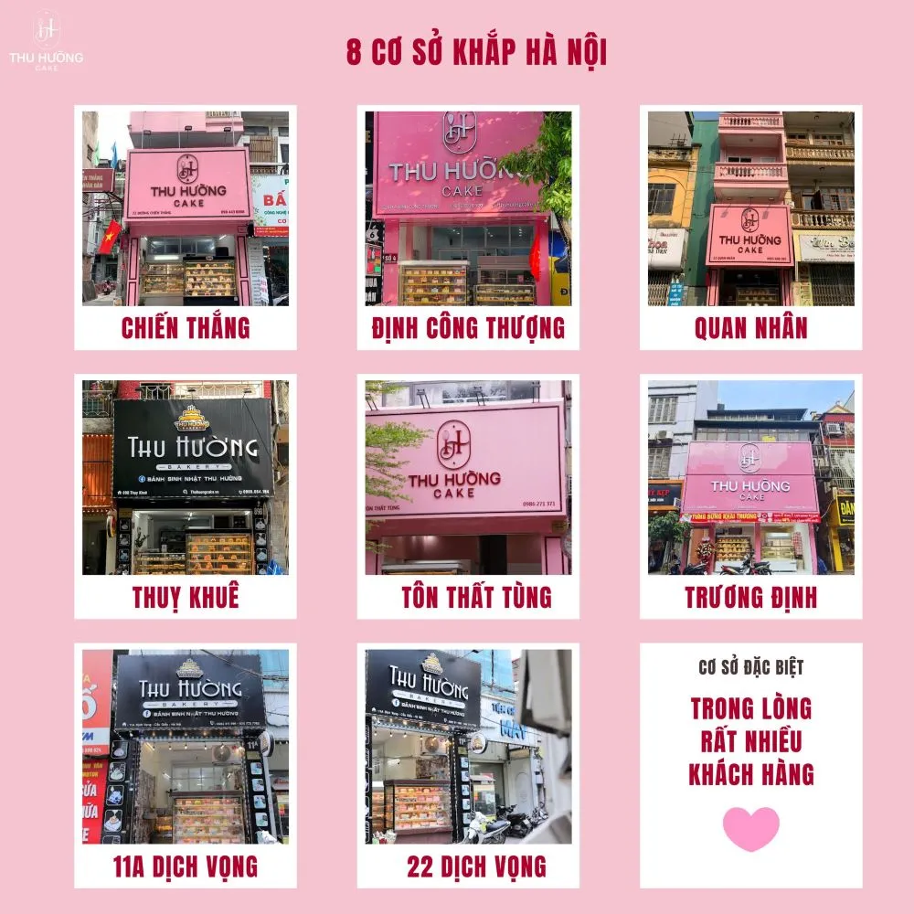 Hệ thống bánh sinh nhật Thu Hương Cake Hà Nội