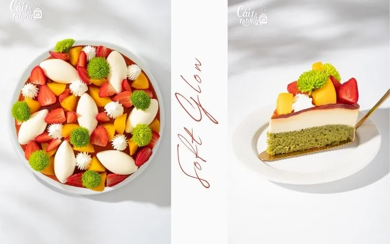 Bánh flan gato mè đen matcha với thiết kế tối giản Nhật Bản